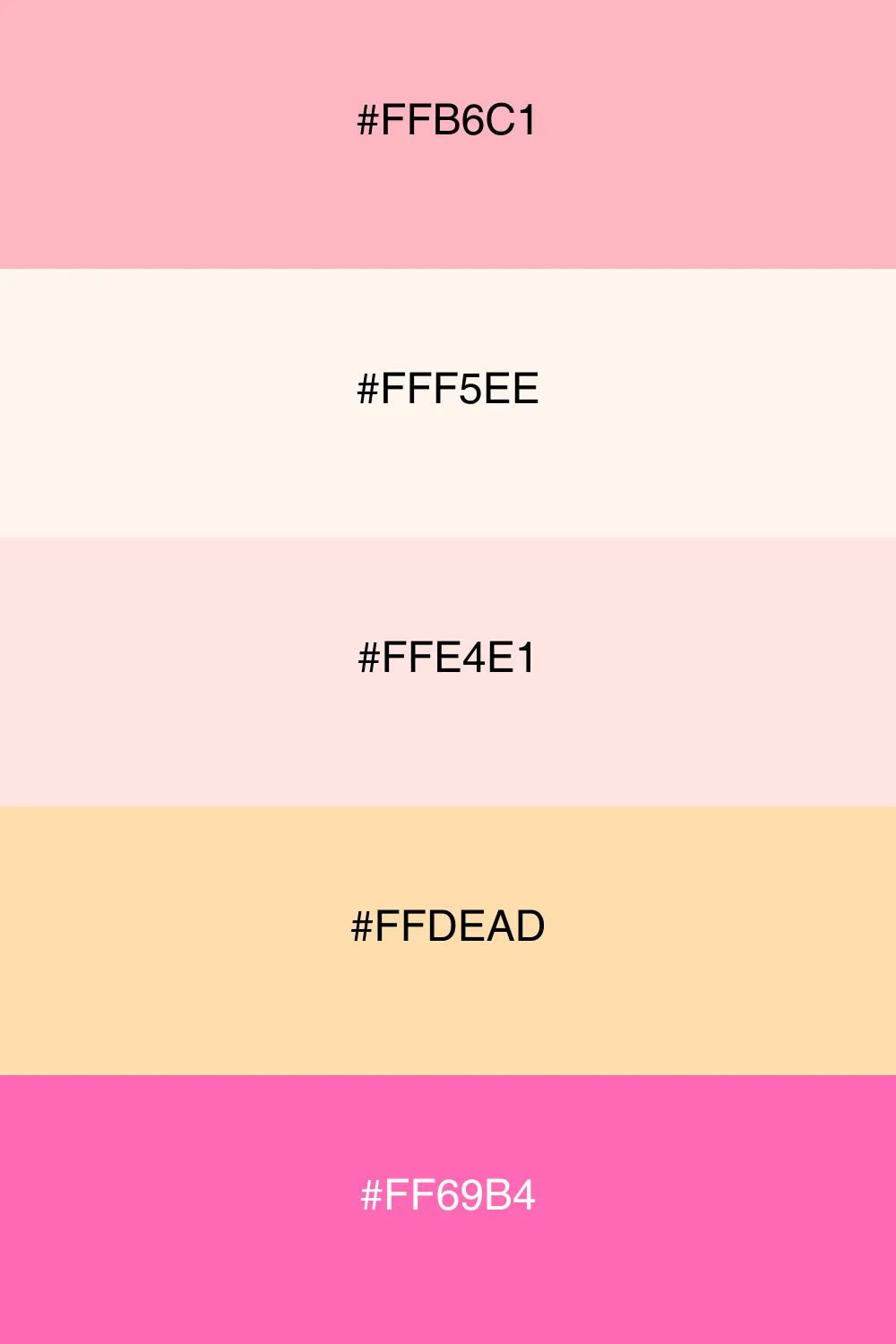 A sweet and playful palette reminiscent of desserts.