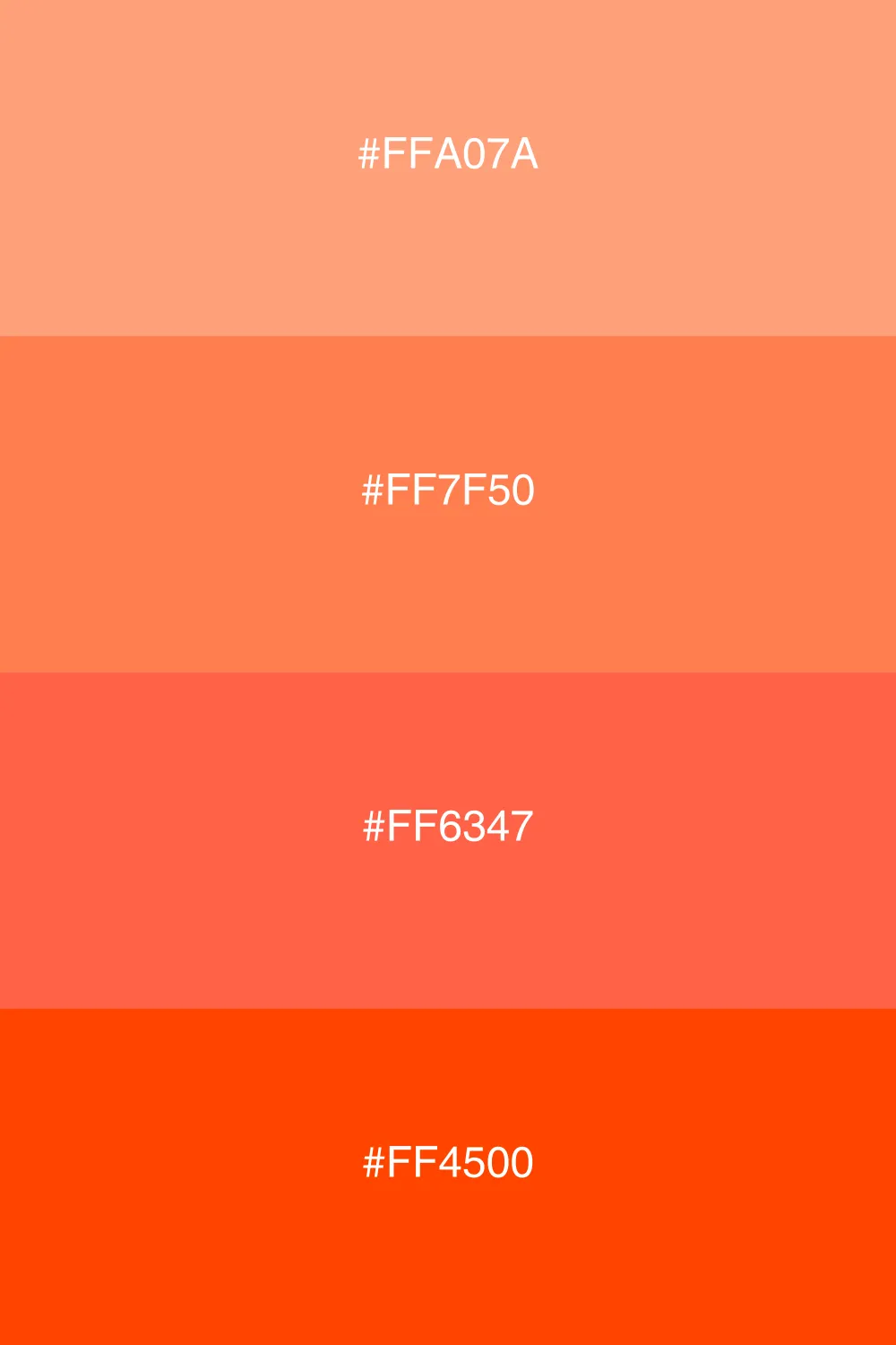 A bright and vibrant palette with bold coral shades.