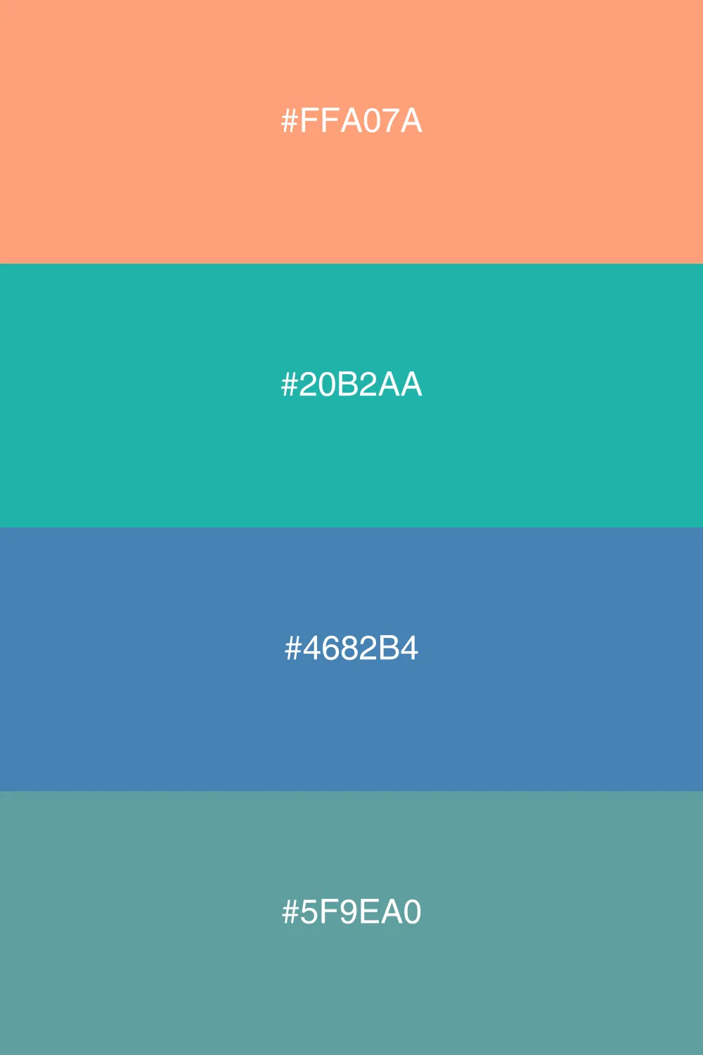 A cool palette with refreshing and serene colors.