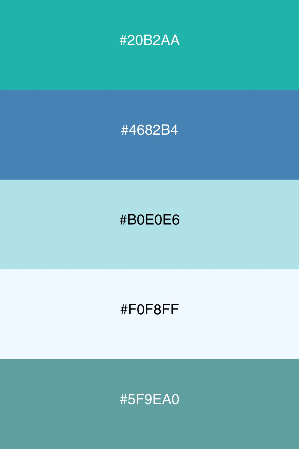 A tranquil palette inspired by cool water tones.
