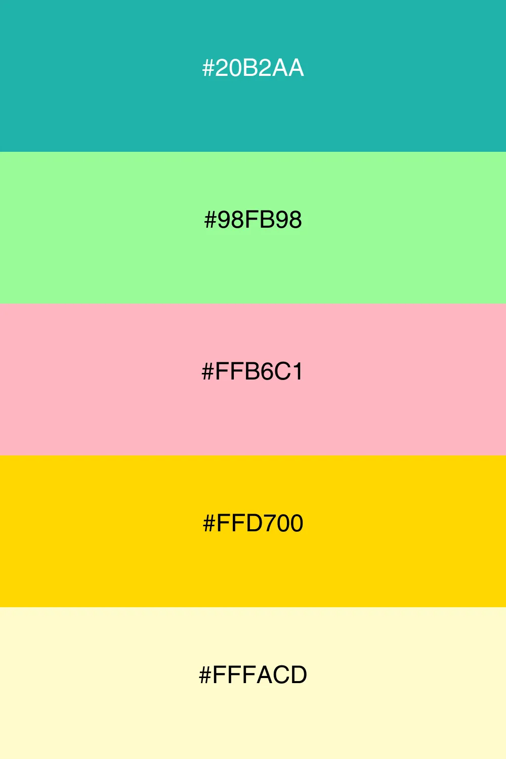 A soft and cheerful palette with minty tones.