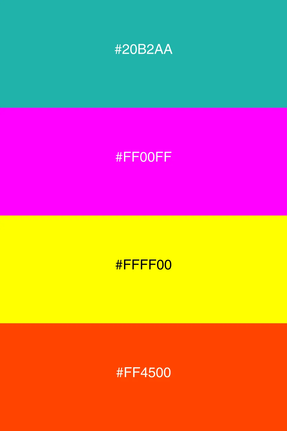 A bold and energetic neon-inspired palette.