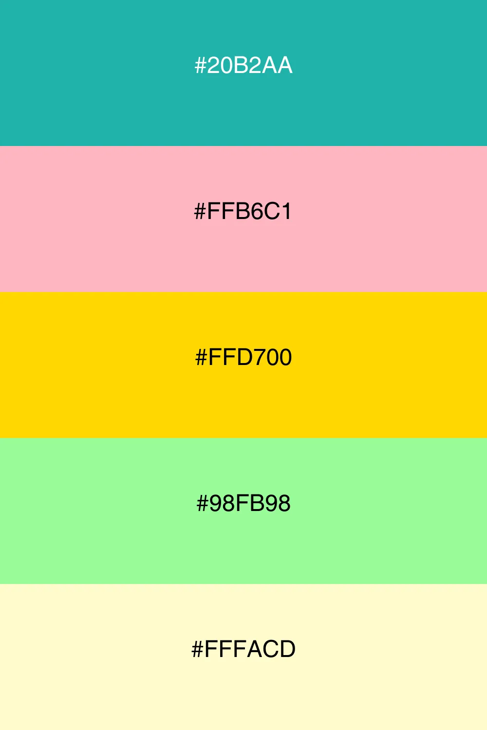 A fresh and light palette celebrating springtime.