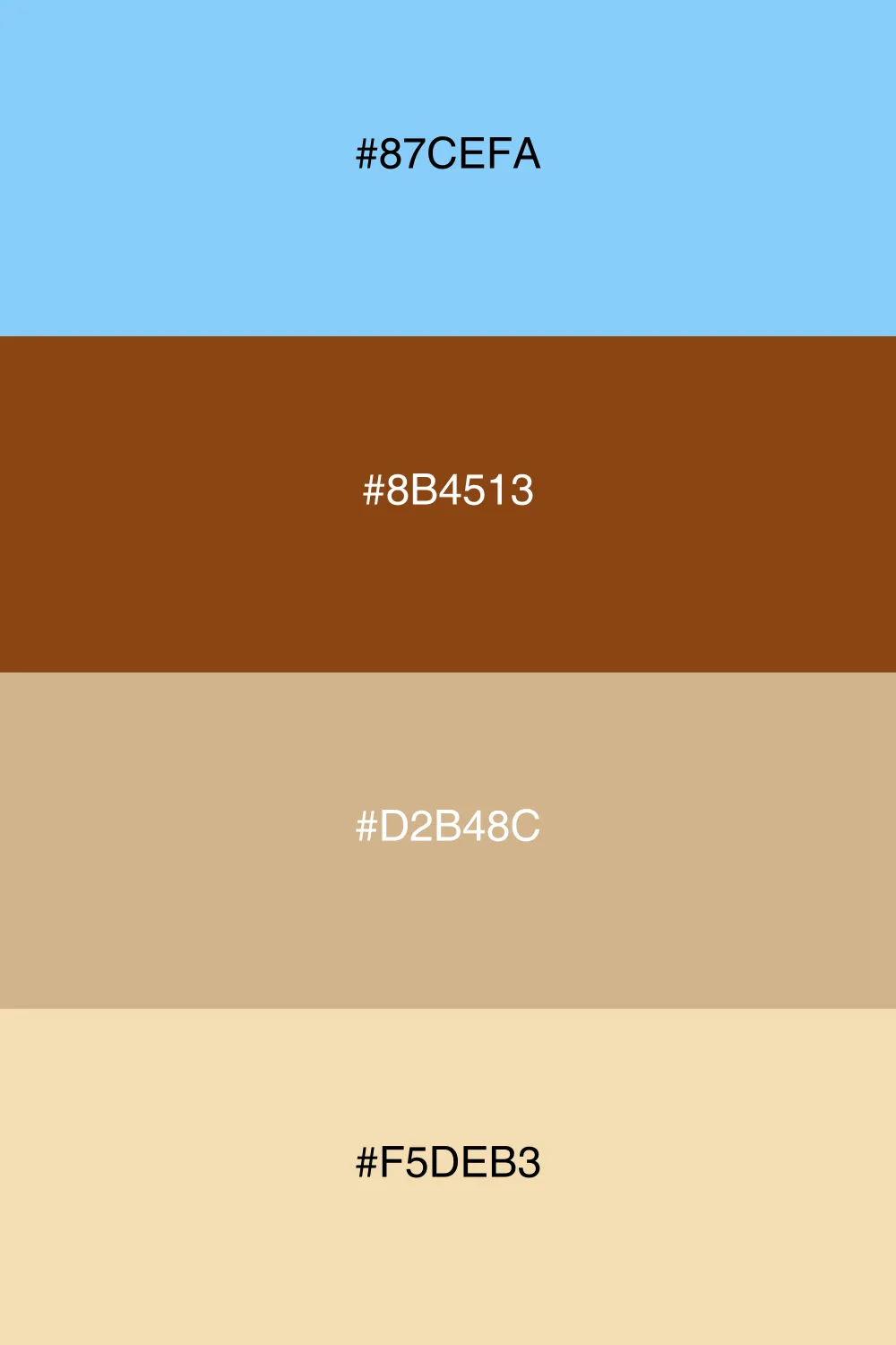 A balanced palette combining sky and earthy tones.