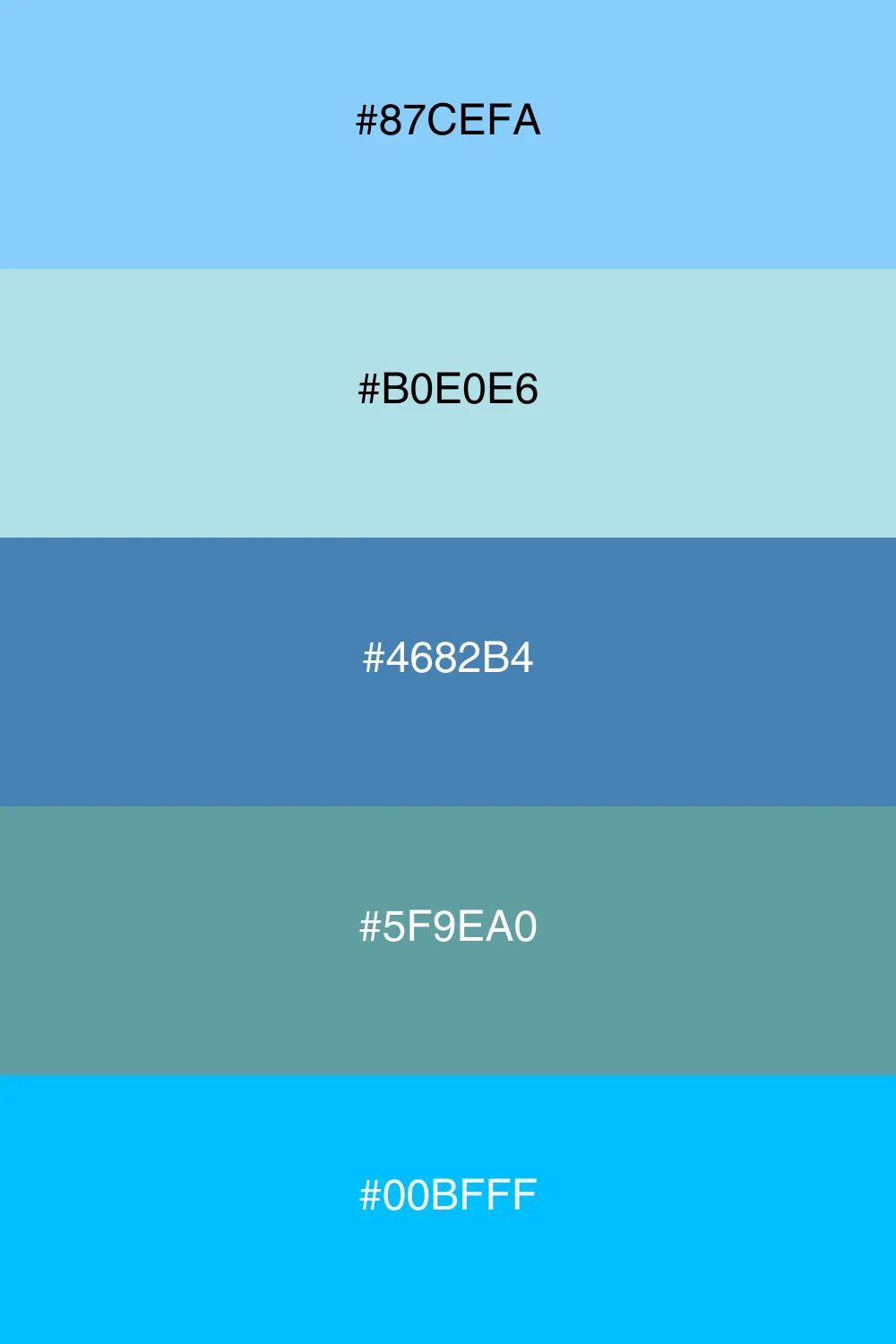 A refreshing palette inspired by clear skies and oceans.