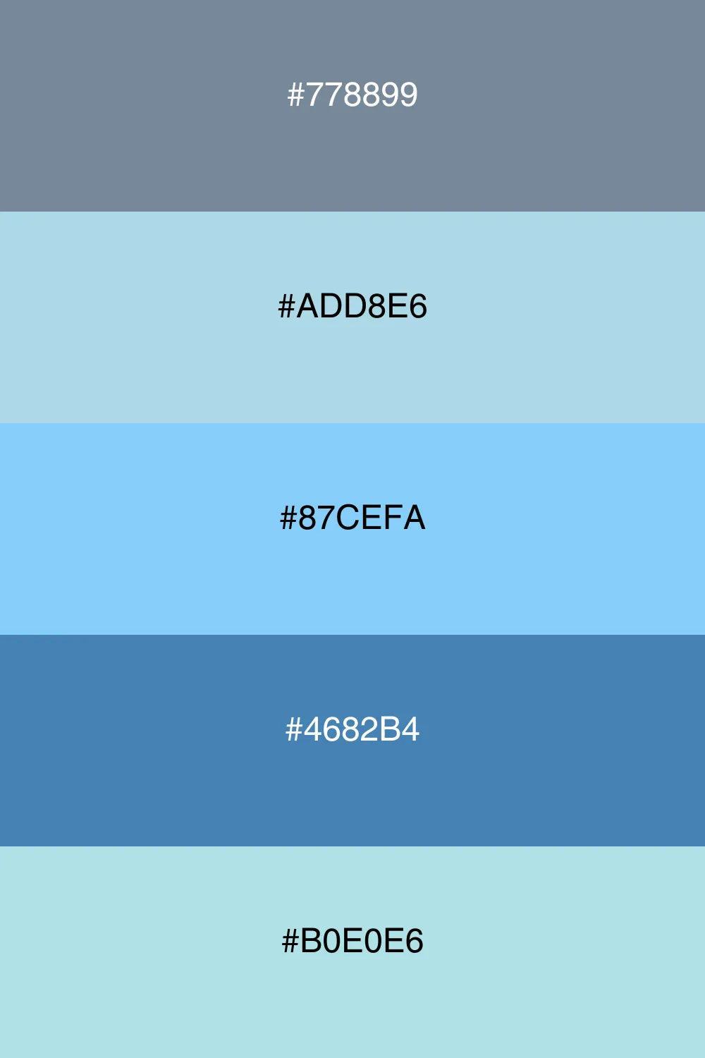 A calm coastal palette with refreshing blues.