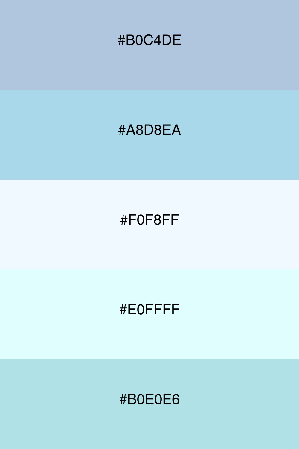 A tranquil palette inspired by serene skies and waters.