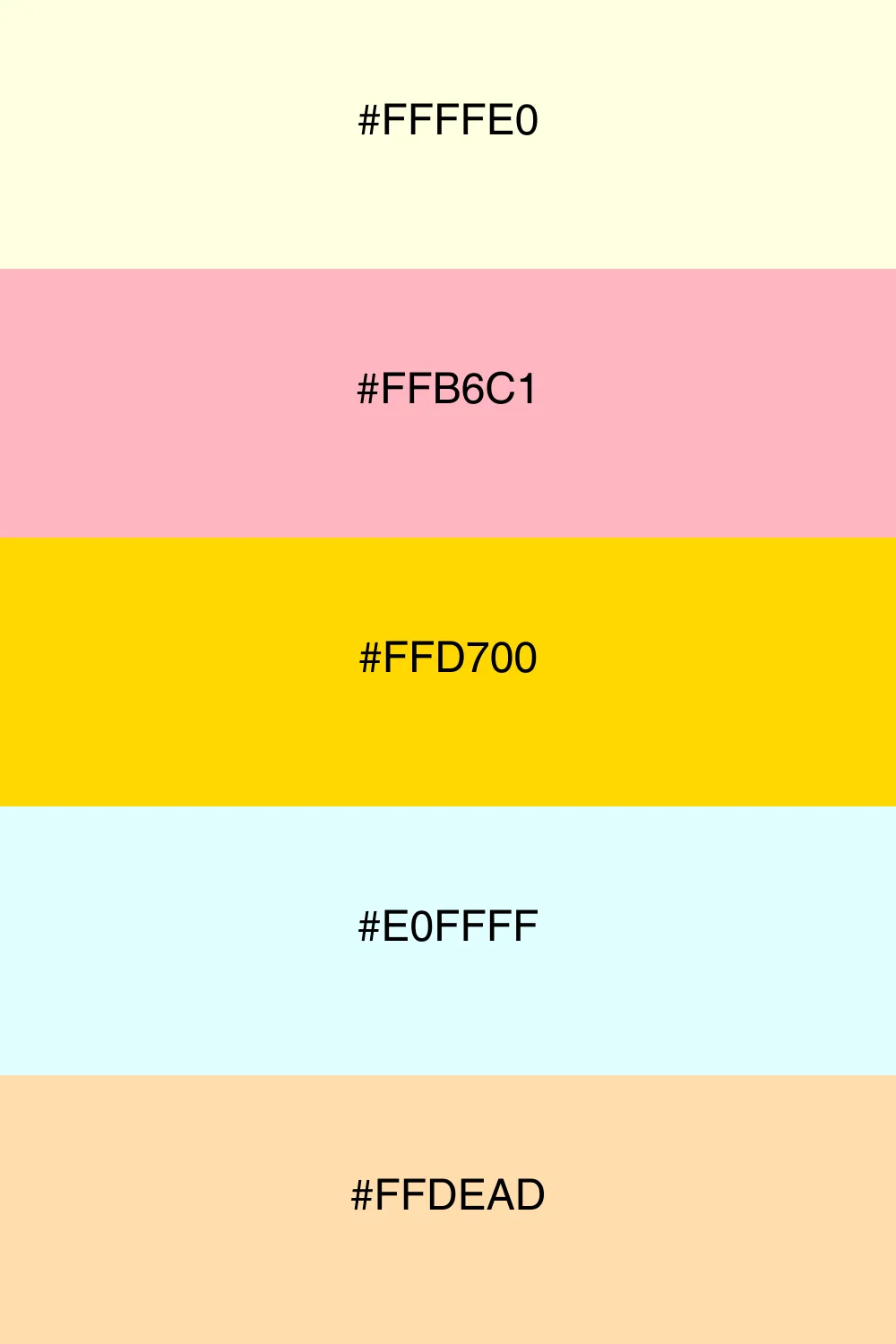 A soft and cheerful pastel palette for sunny vibes.