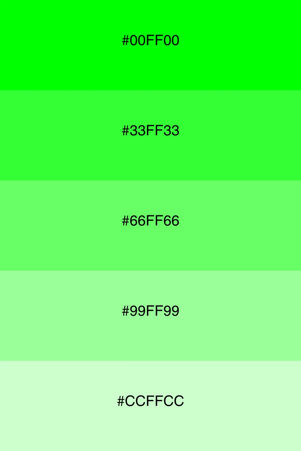 Various shades of lime for depth.