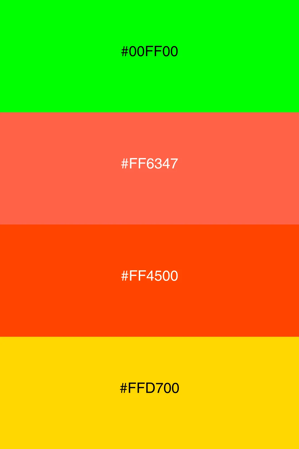 A dynamic palette inspired by vibrant sunset colors.