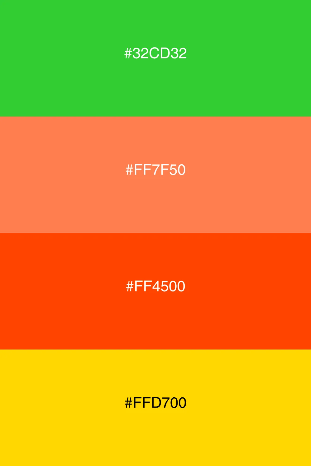 A fun and tropical palette with warm, vibrant colors.