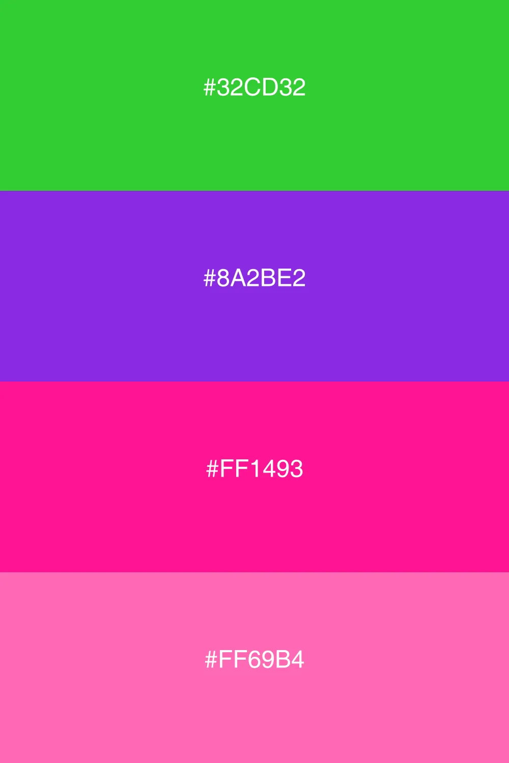 A playful palette with bright fruity colors for a fun vibe.