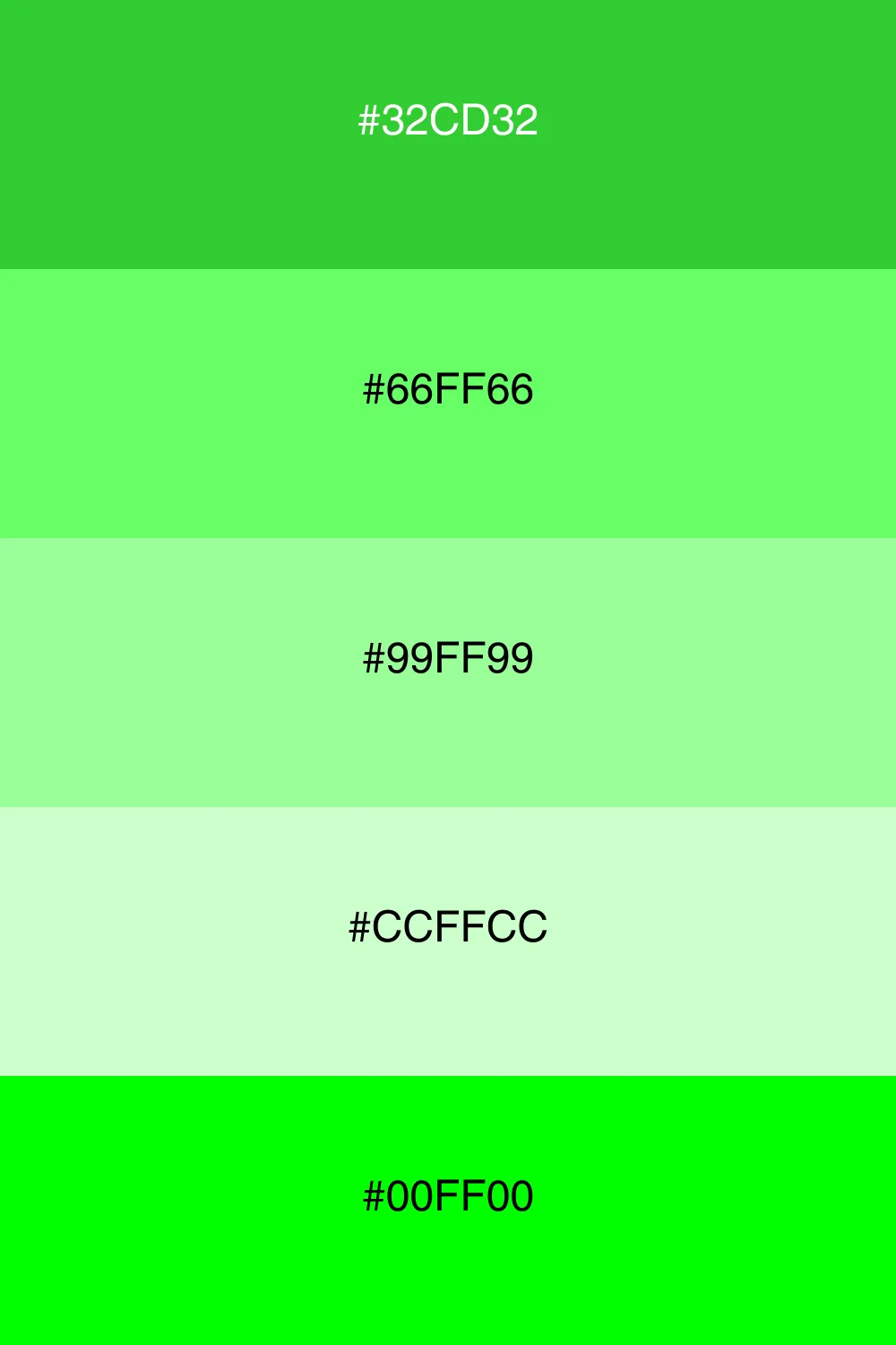 Different shades of green for depth.