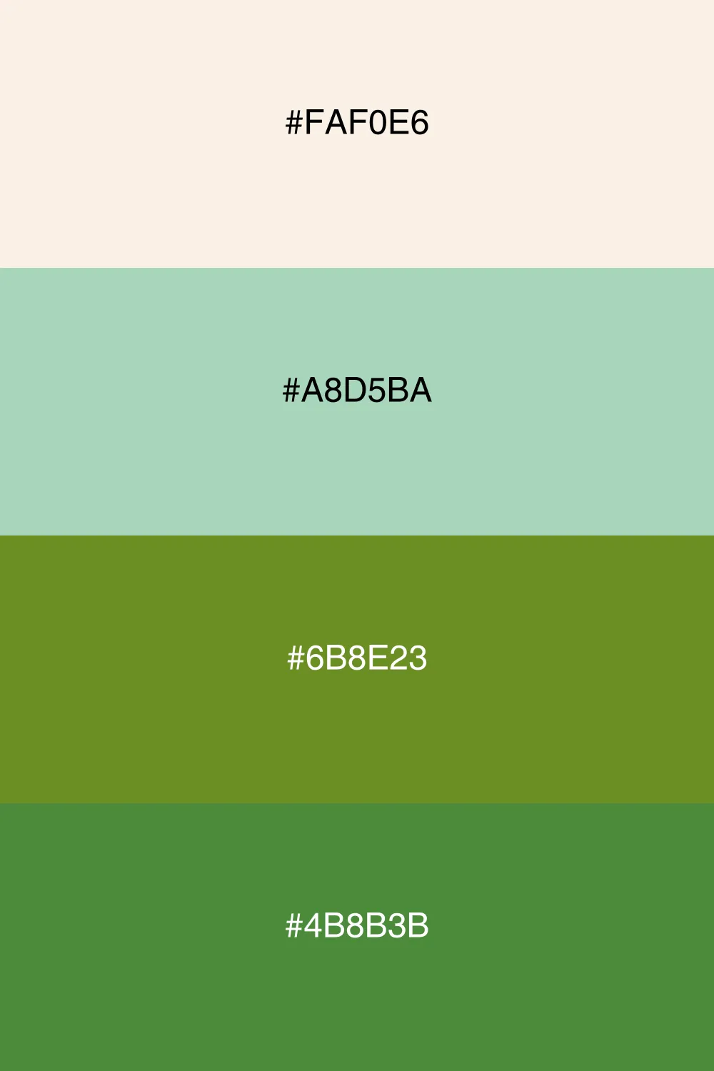 A nature-inspired palette with fresh green tones.