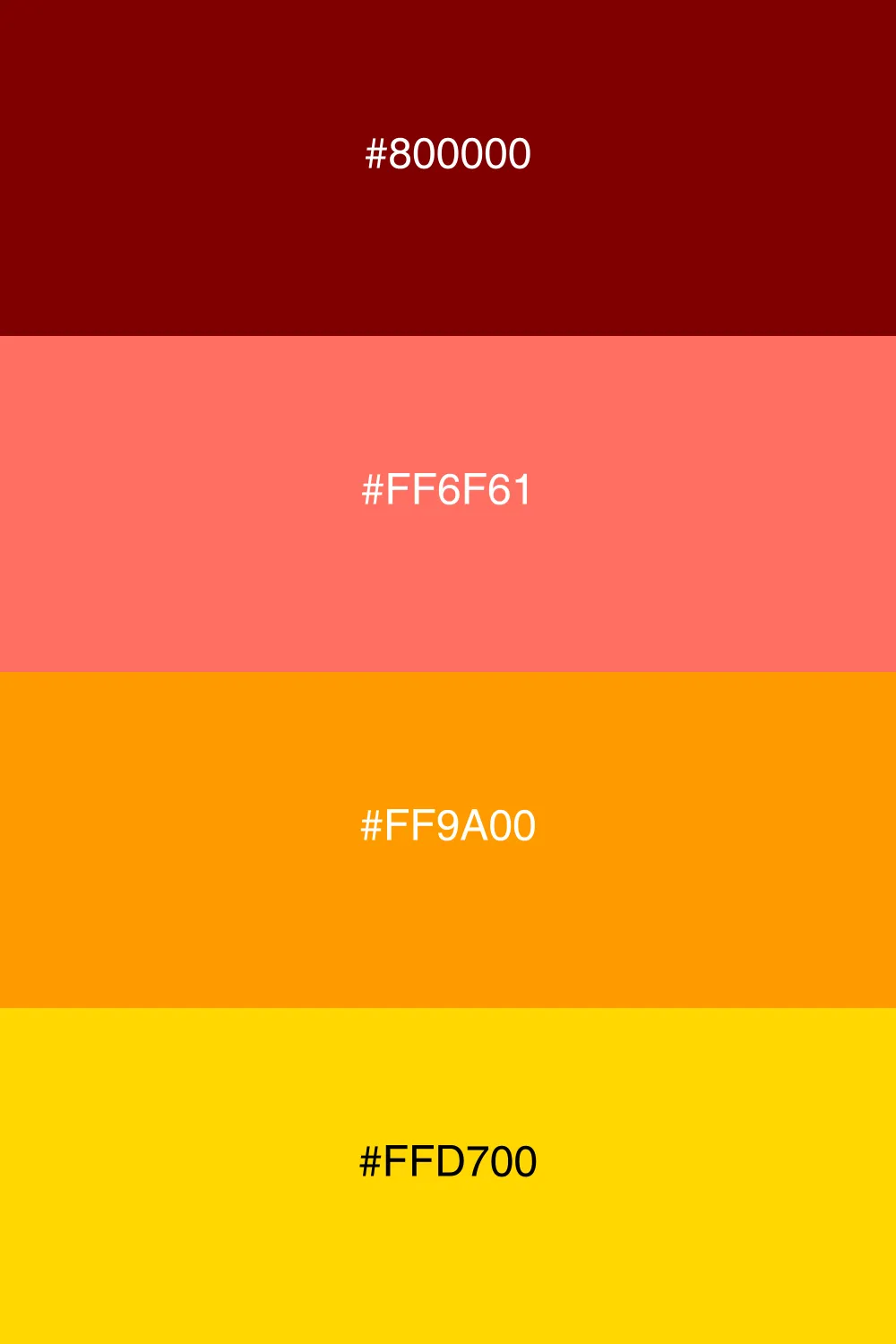 A vibrant palette inspired by the colors of sunset.