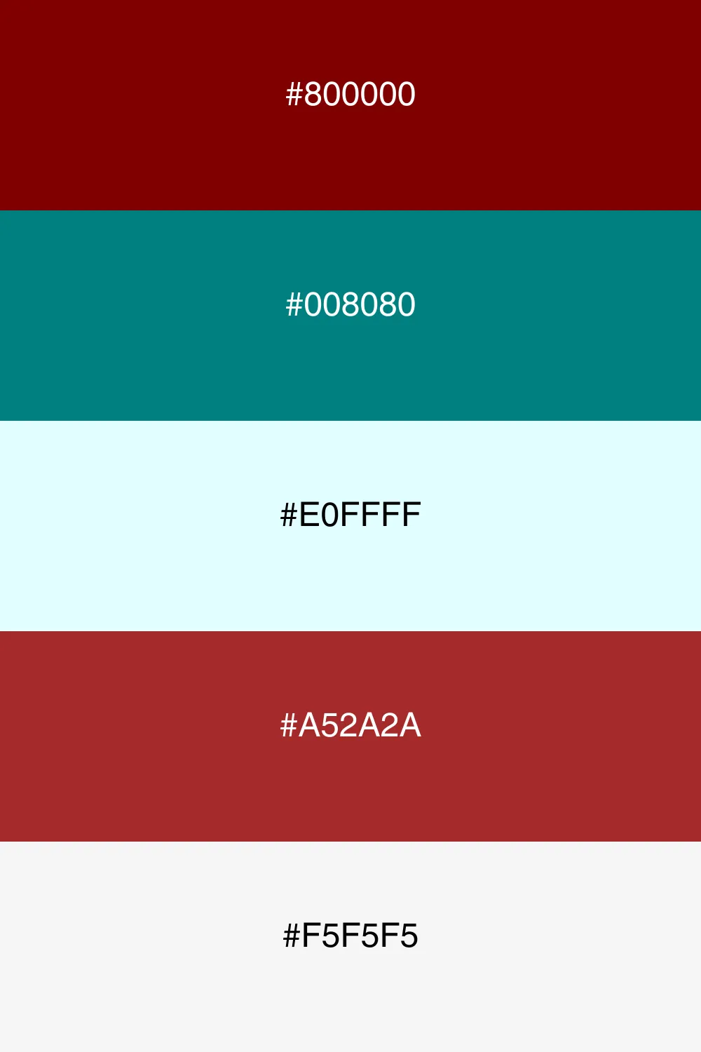 A modern palette with vibrant teal contrasting maroon.