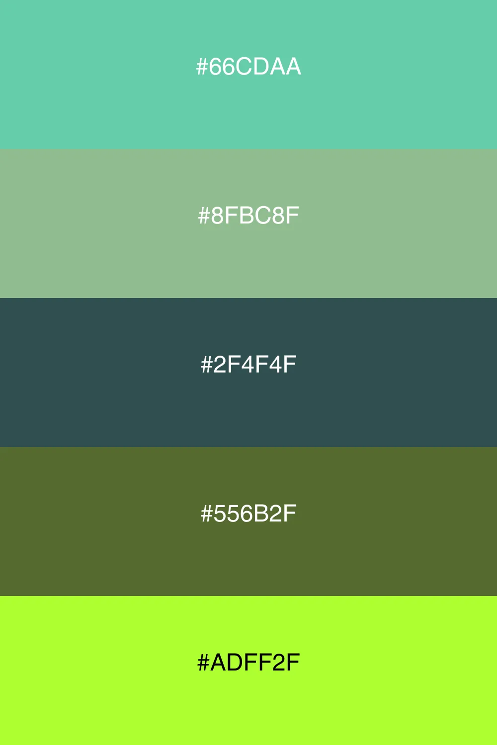 A refreshing palette inspired by lush forest greens.