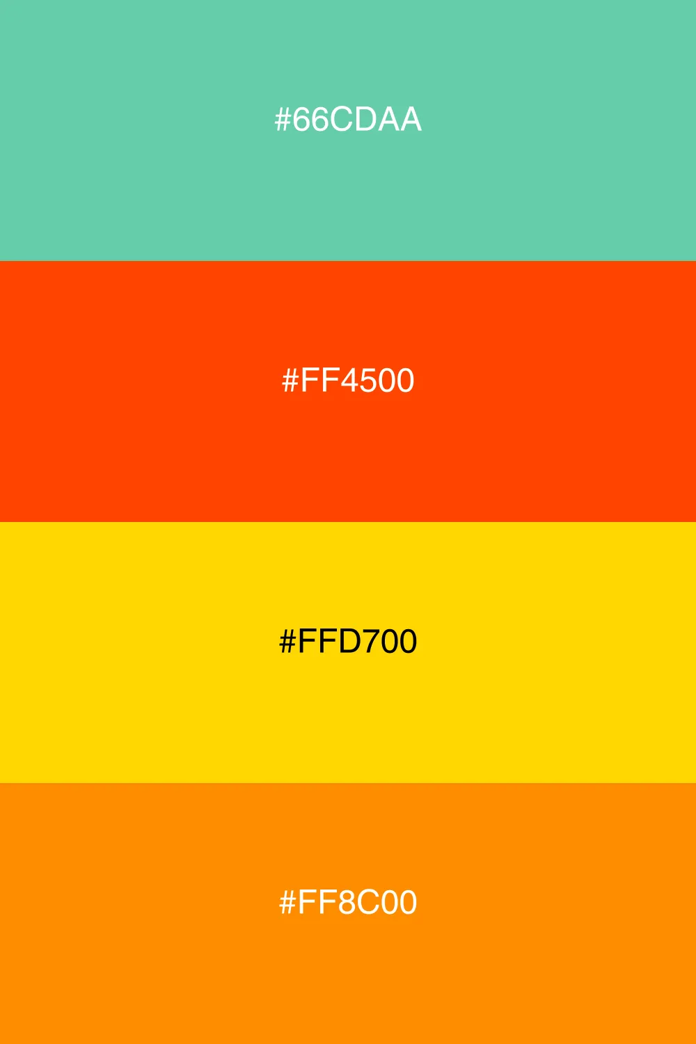 A vibrant palette inspired by the colors of sunset.