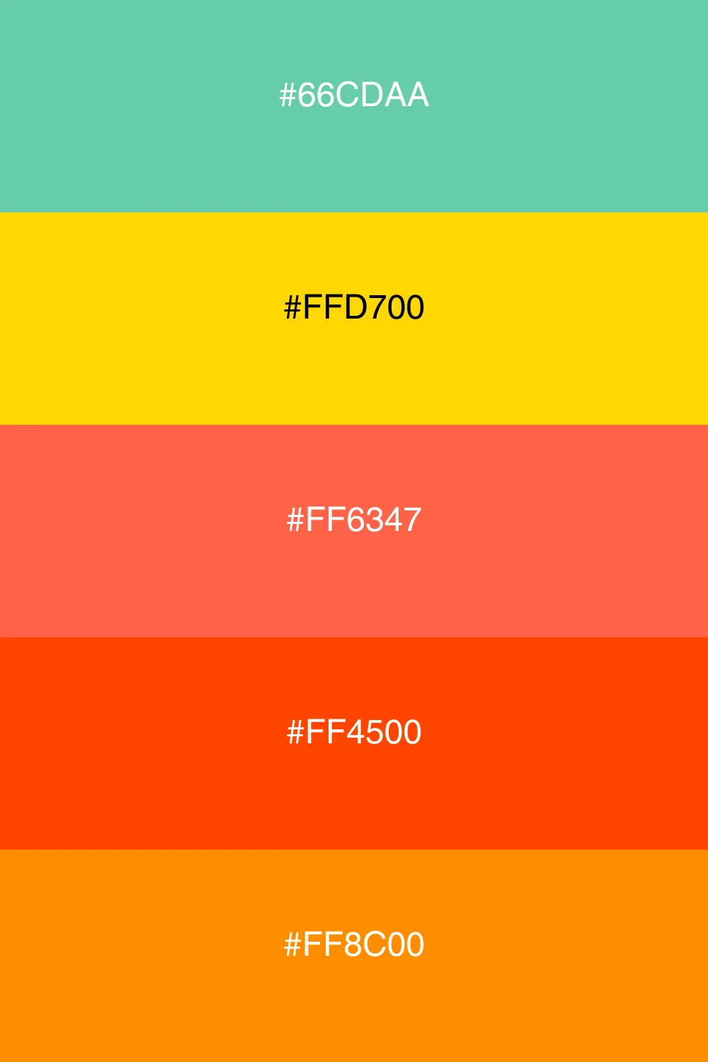 A lively palette evoking tropical vibes and warmth.
