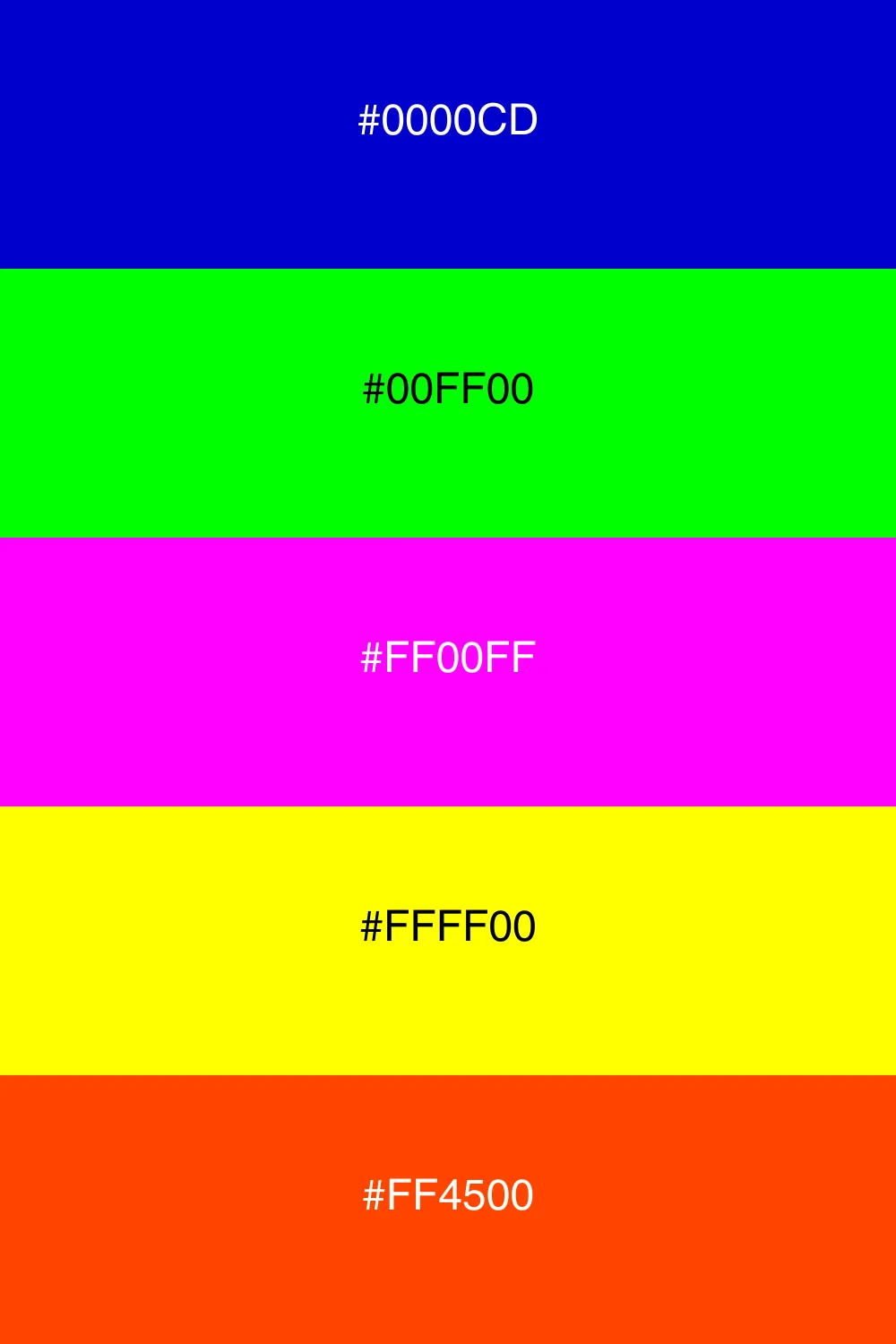 A vibrant neon palette that exudes energy and fun.