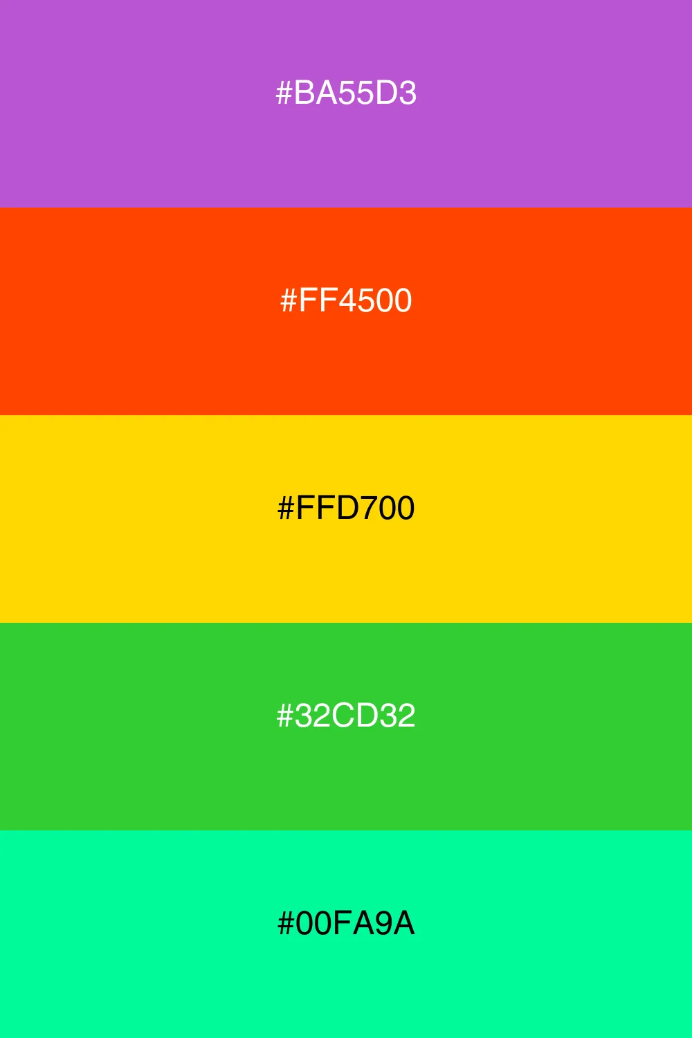 A lively and festive palette full of joyful colors.
