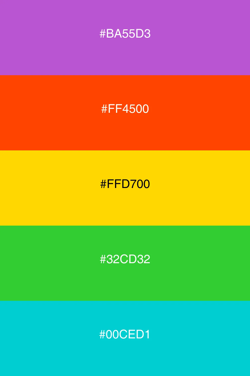 A bold fusion palette with vibrant and energetic colors.