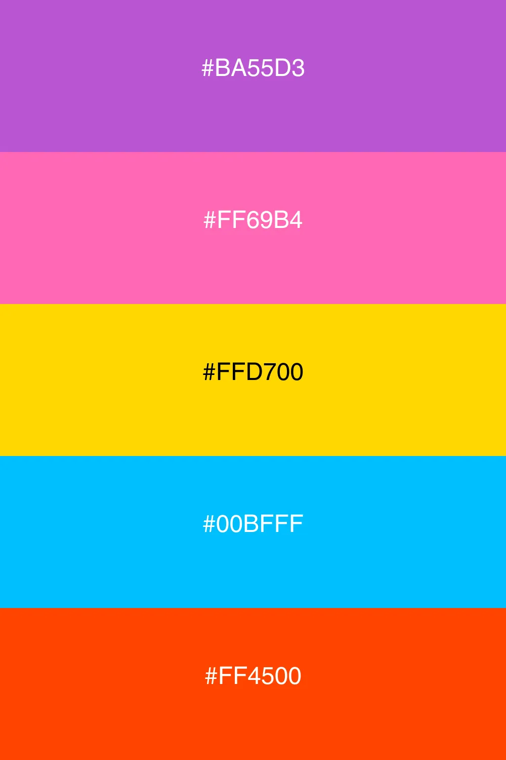 A bold and energetic palette full of vibrant colors.