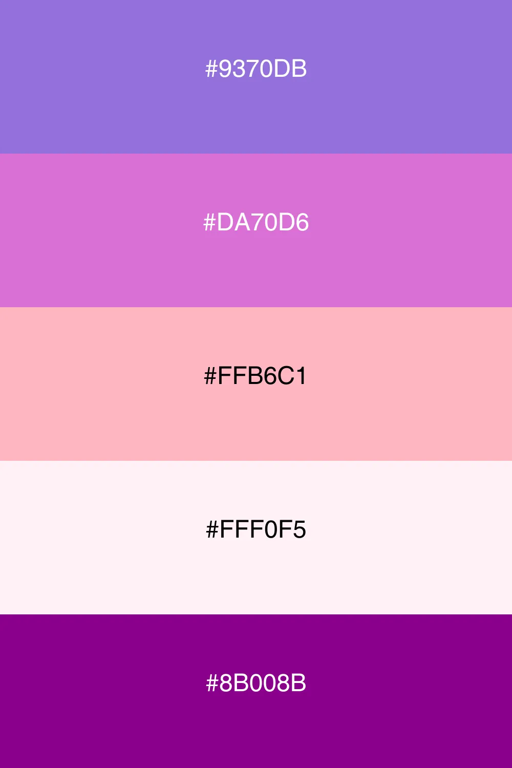 An elegant orchid palette with soft romantic hues.