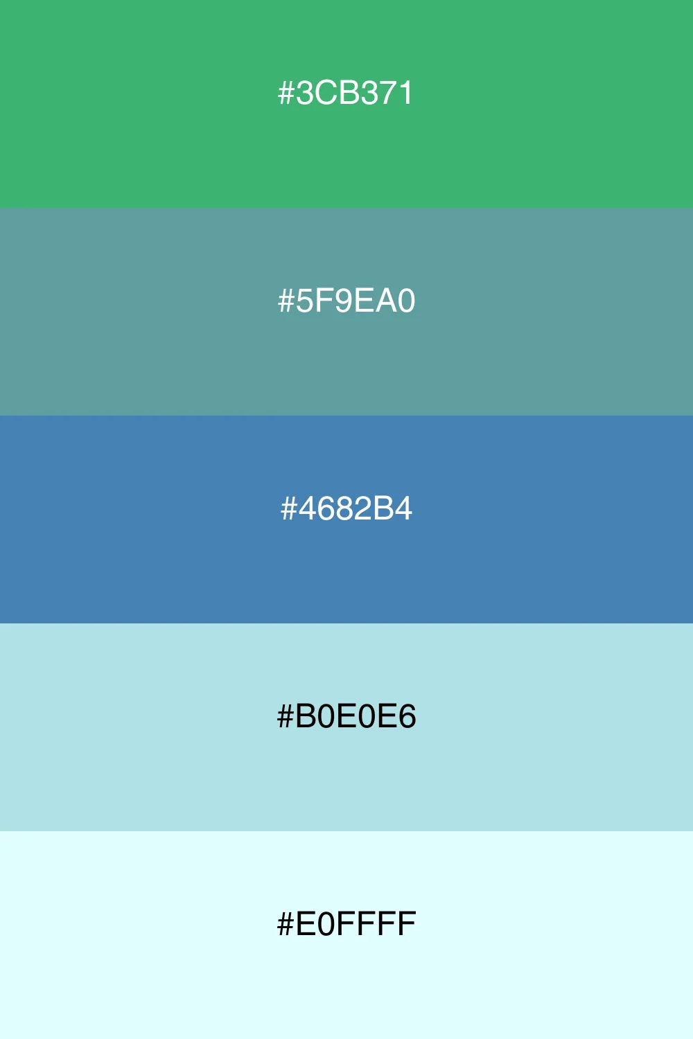 Cool colors evoke the serenity of calm waters.