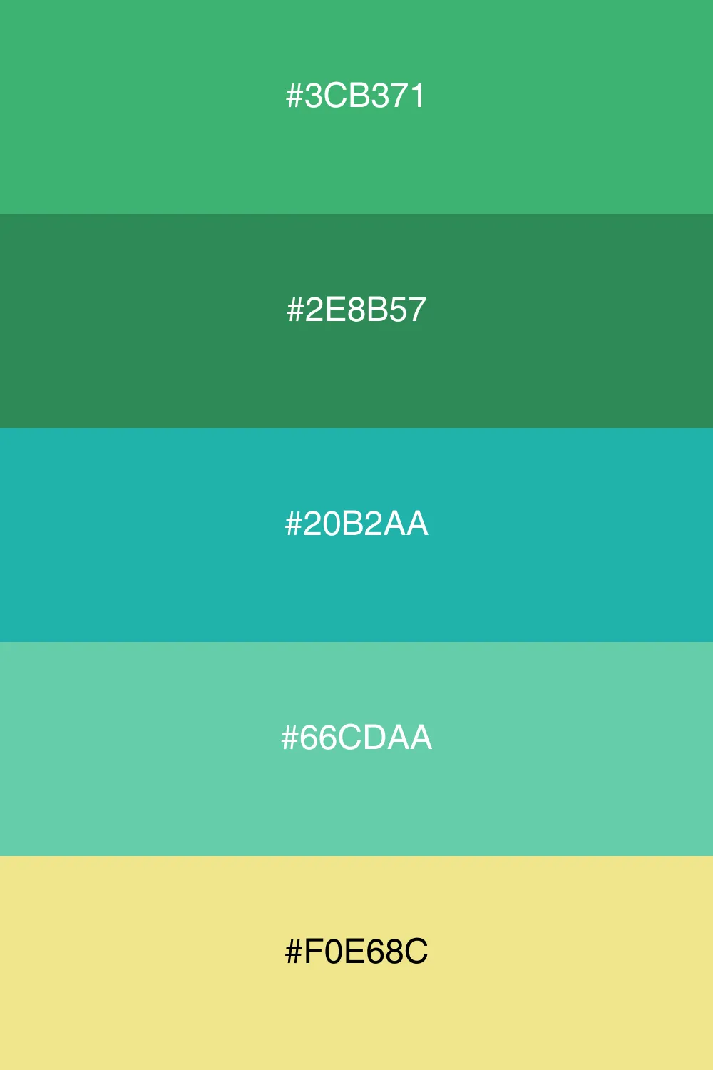 A vibrant palette inspired by tropical landscapes.