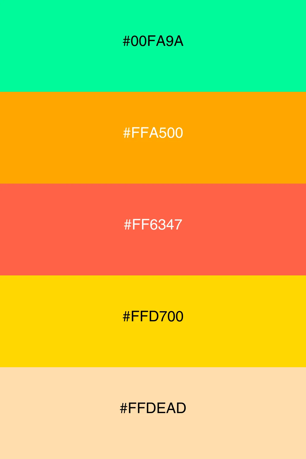A vibrant palette bursting with citrus-inspired colors.