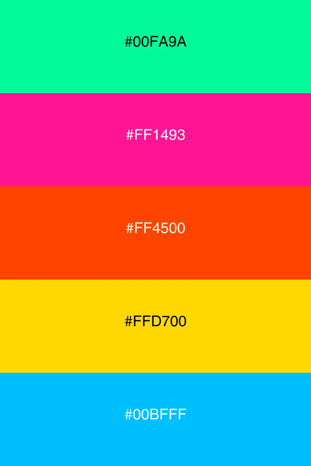 A bold neon palette inspired by the vibrancy of a jungle.