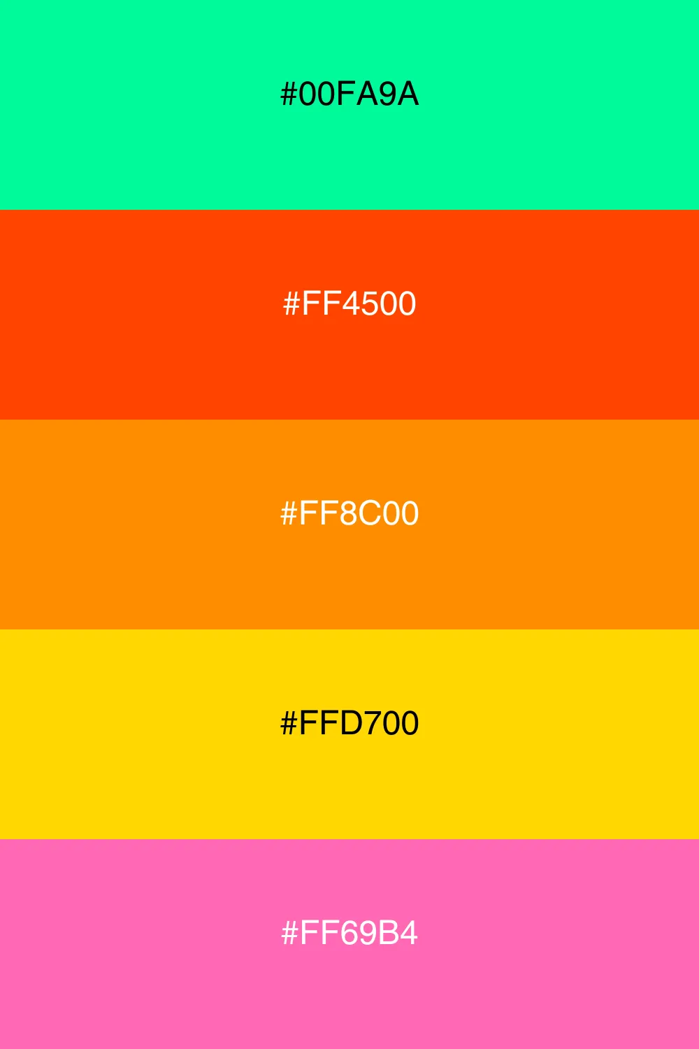 A vibrant palette inspired by the colors of sunset.