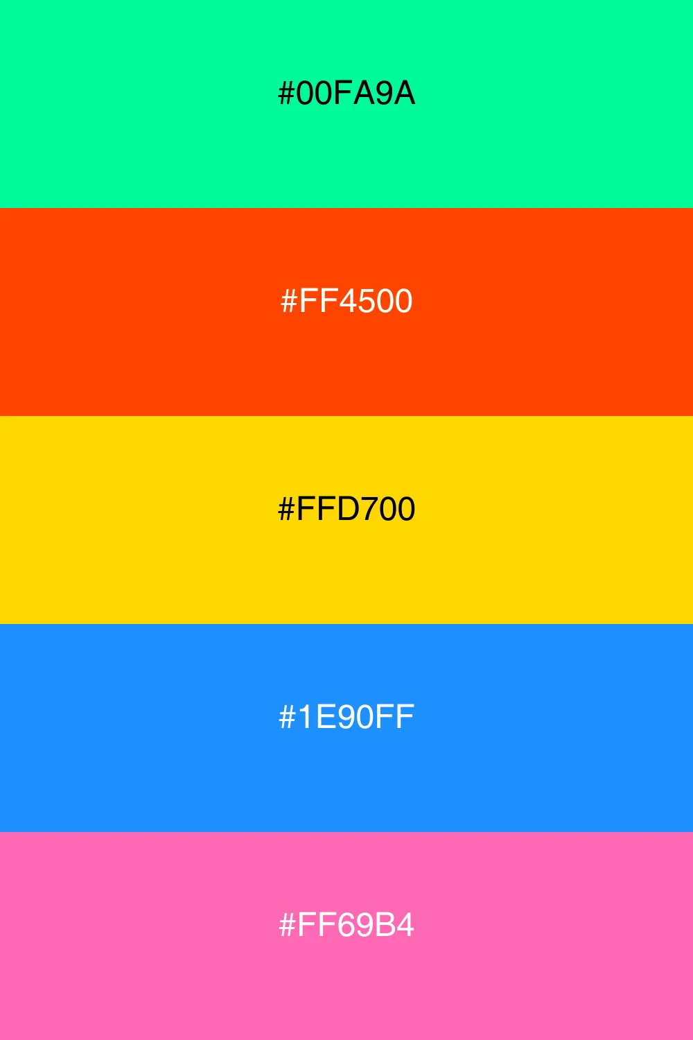 A neon palette inspired by tropical landscapes and fun.