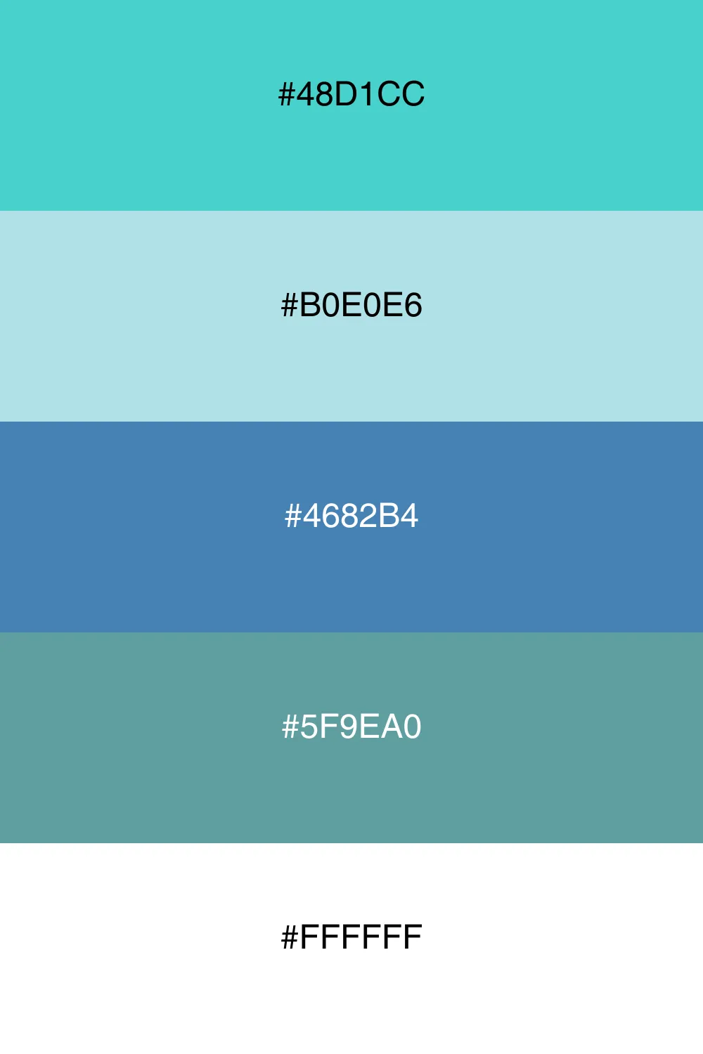 A calm palette inspired by serene water landscapes.