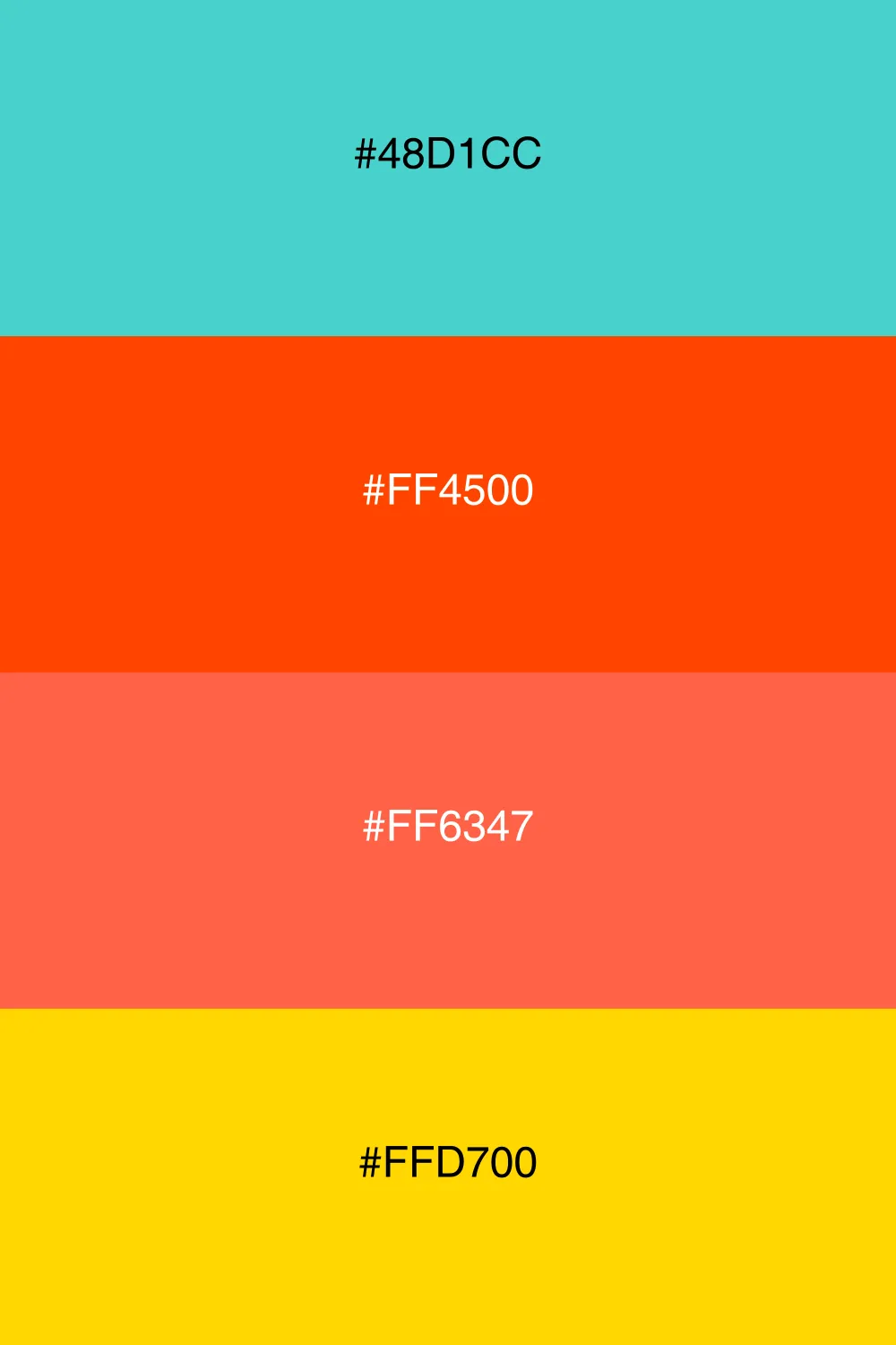 A vibrant palette inspired by the colors of a sunset.