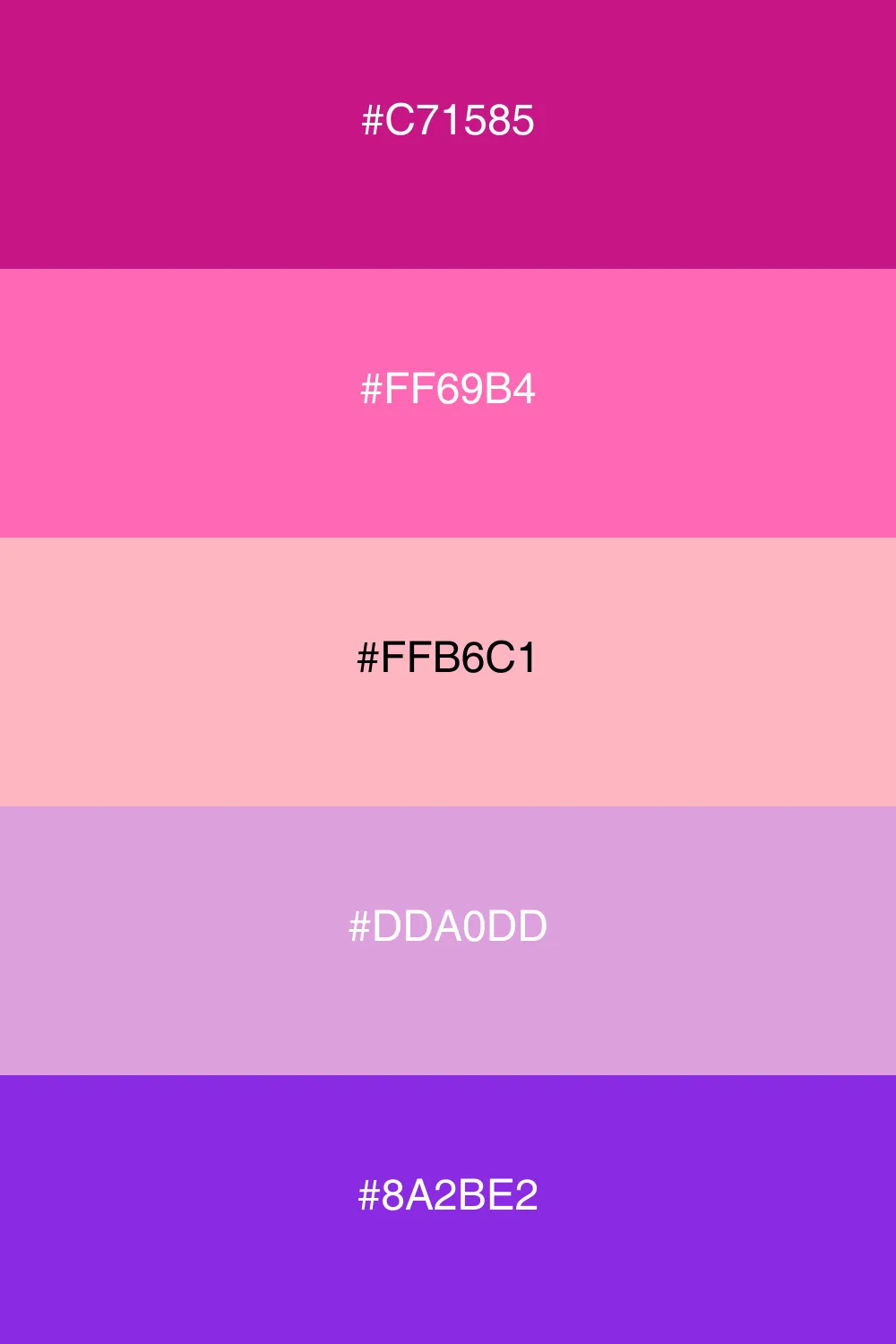 A playful mix of pinks and purples for a dreamy vibe.