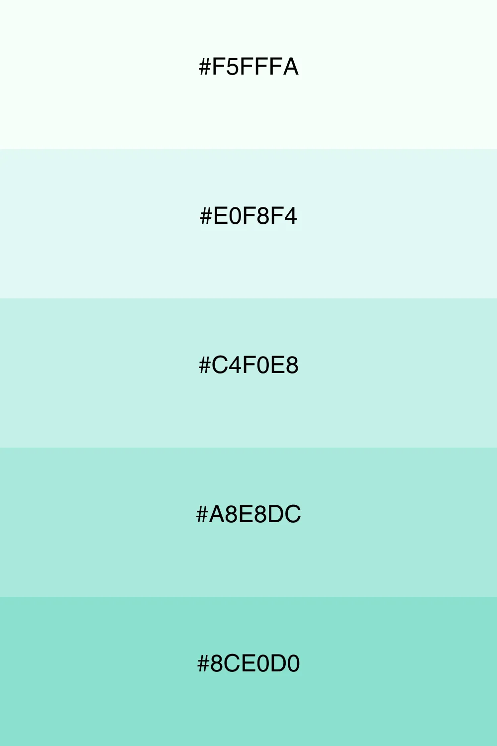Different shades of mint for subtlety.