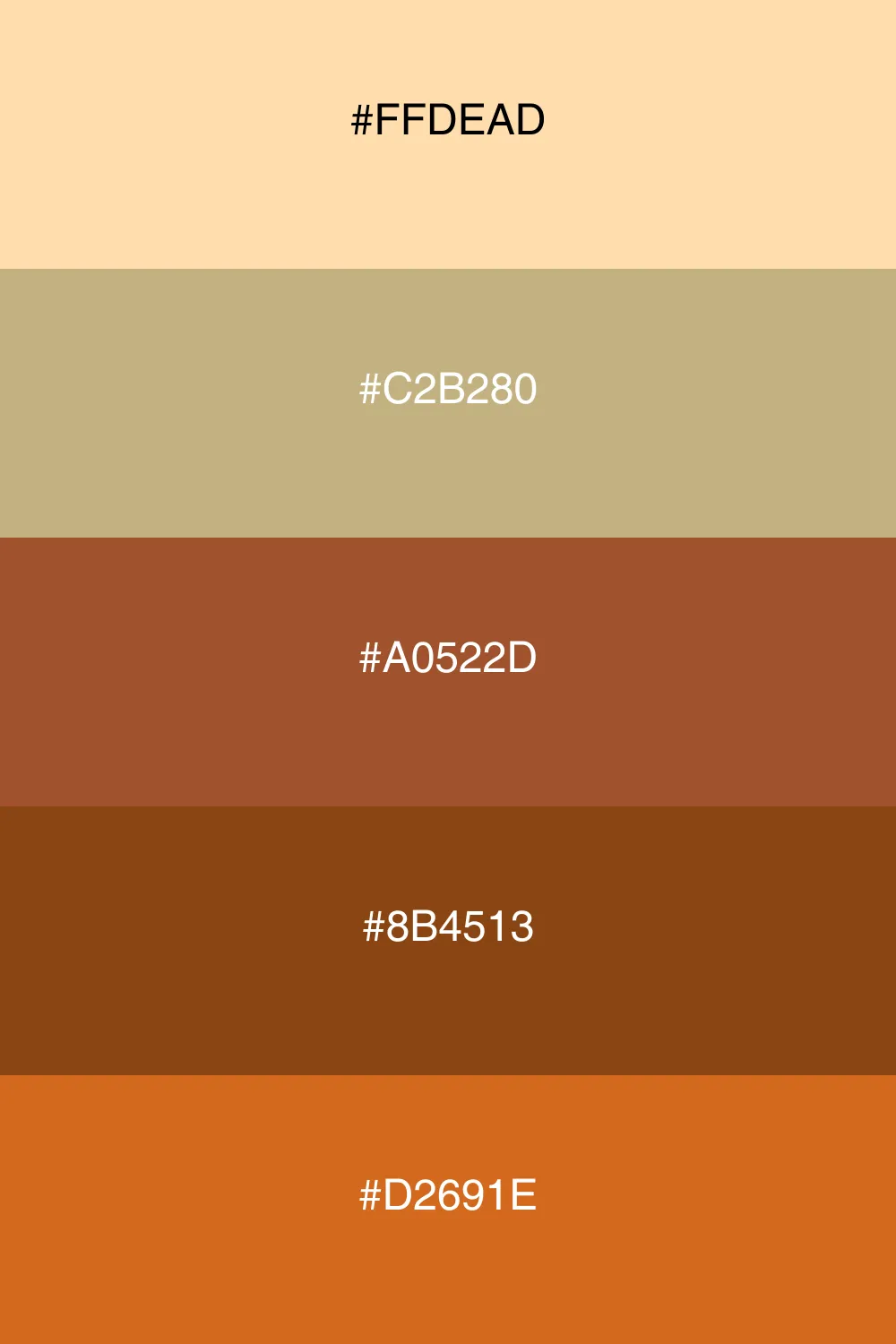 An earthy palette inspired by natural and organic tones.