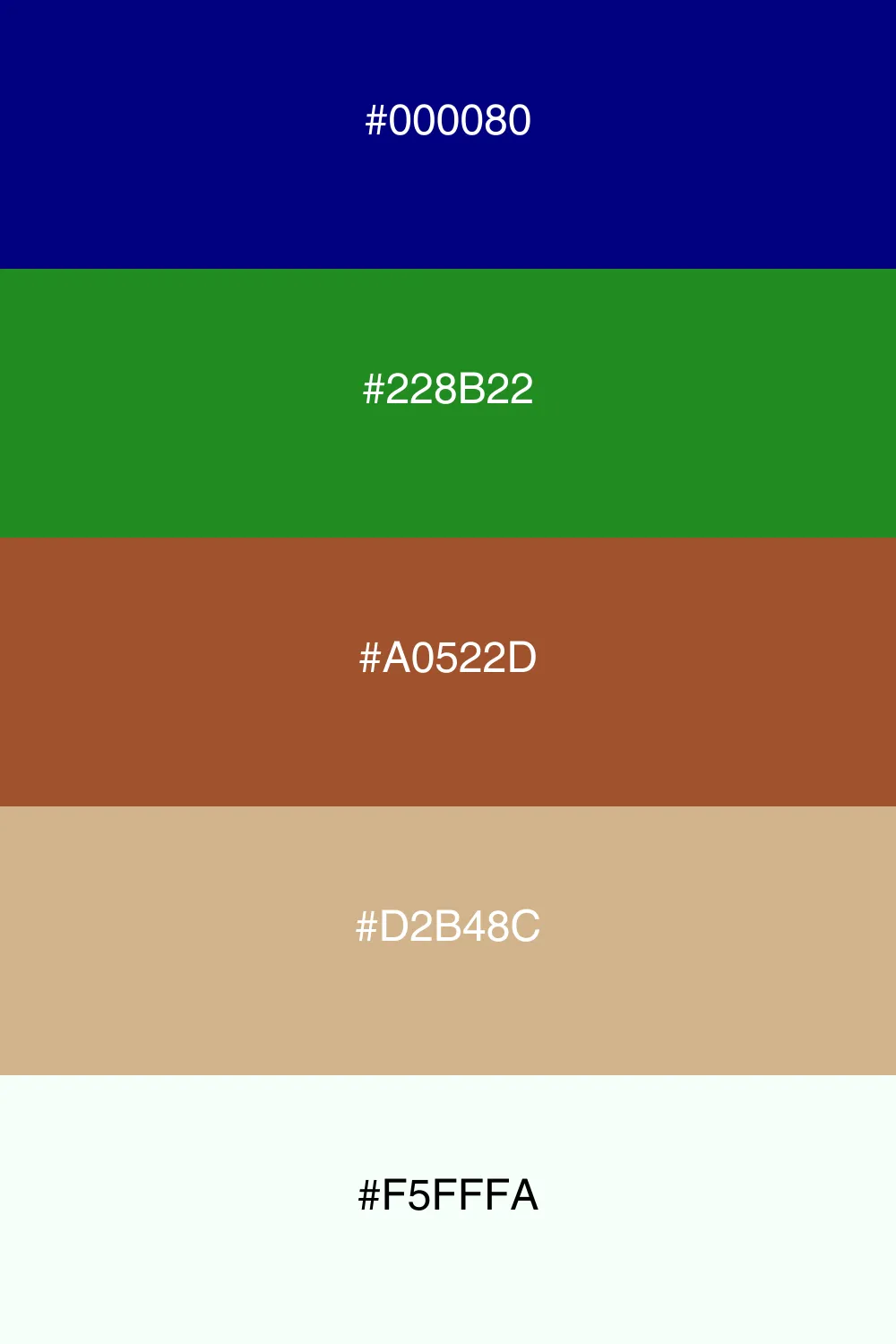 An earthy palette inspired by forest landscapes.