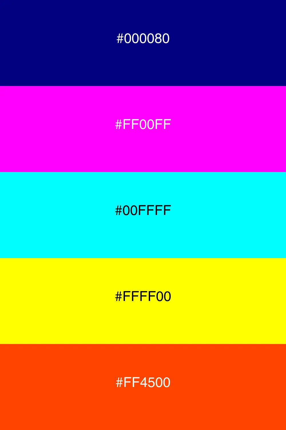 A vibrant neon palette that radiates energy and fun.