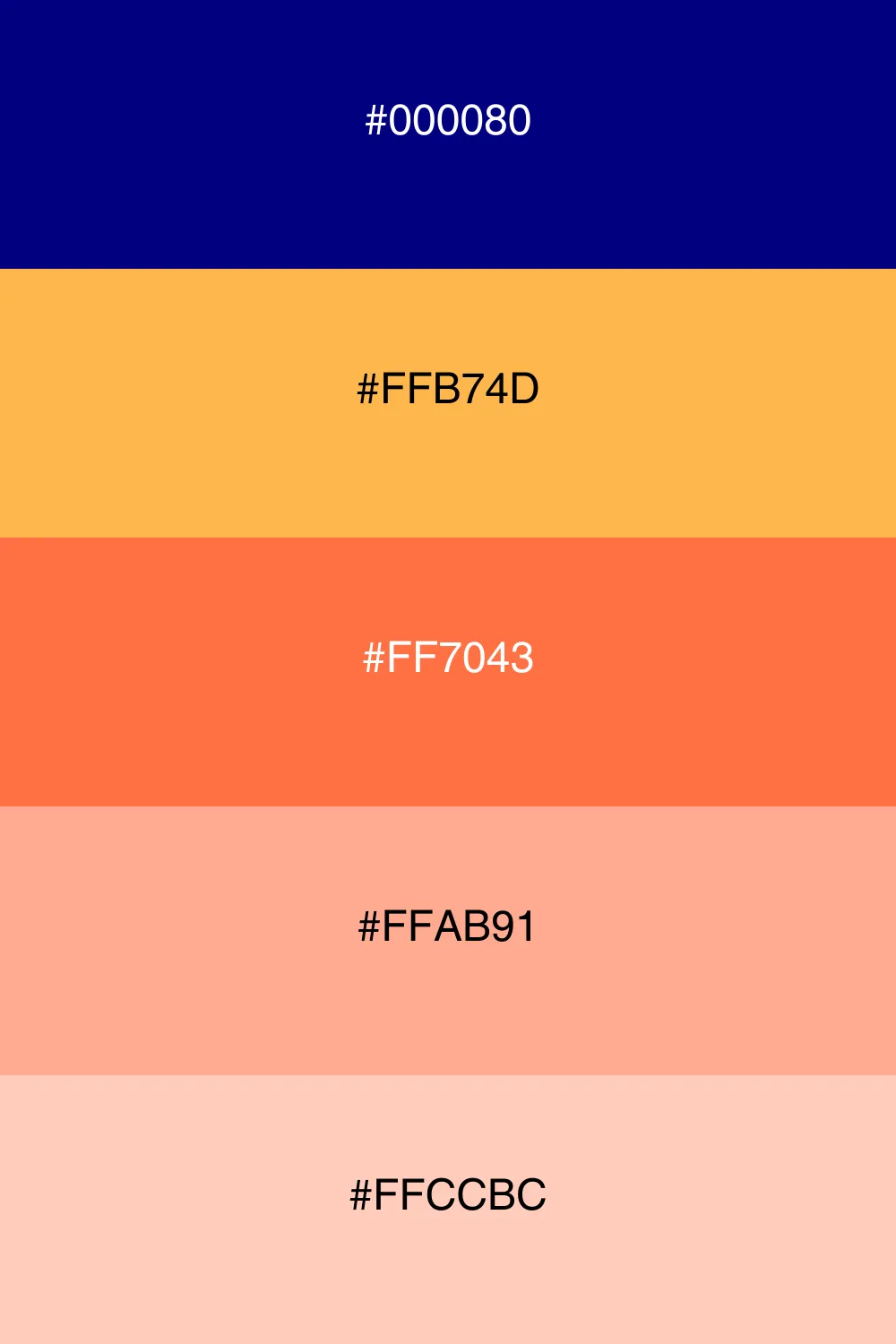 A warm palette inspired by the vibrant colors of sunset.