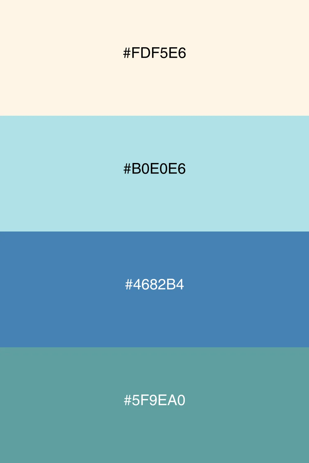 A fresh coastal palette with serene blue tones.