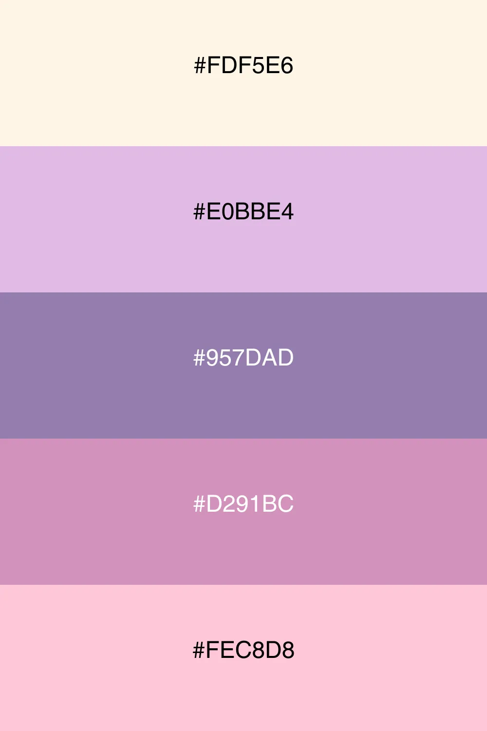 A whimsical palette with soft dreamy pastel colors.