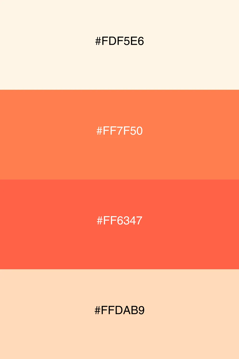 A vibrant palette inspired by warm sunset colors.