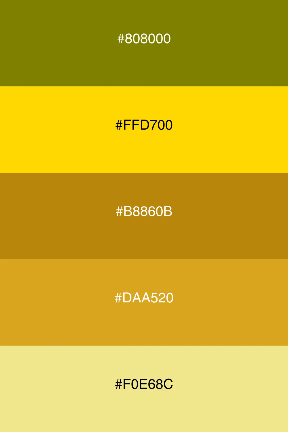 A luxurious palette combining olive with warm gold tones.