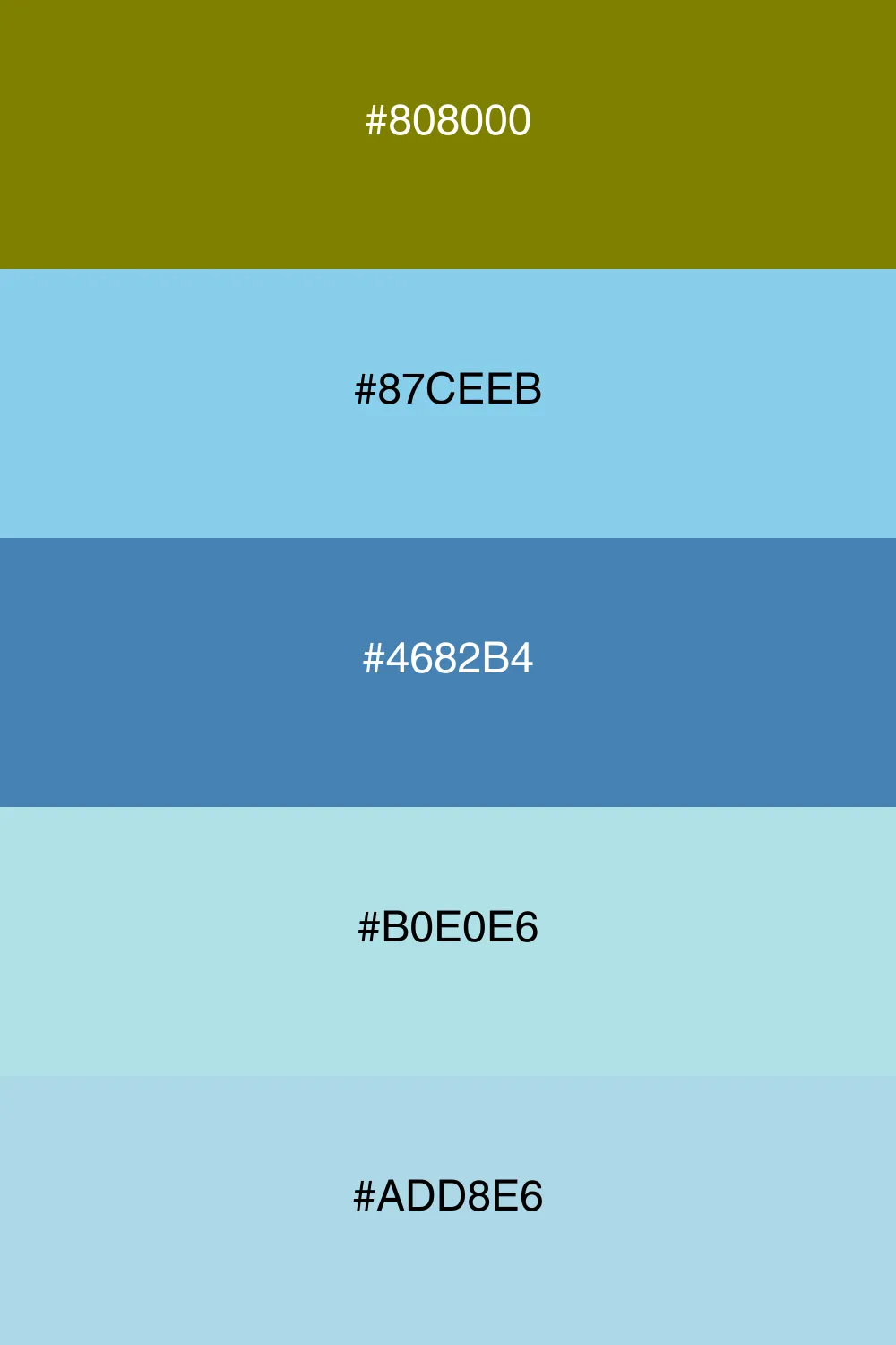 A serene palette inspired by the colors of the sky.