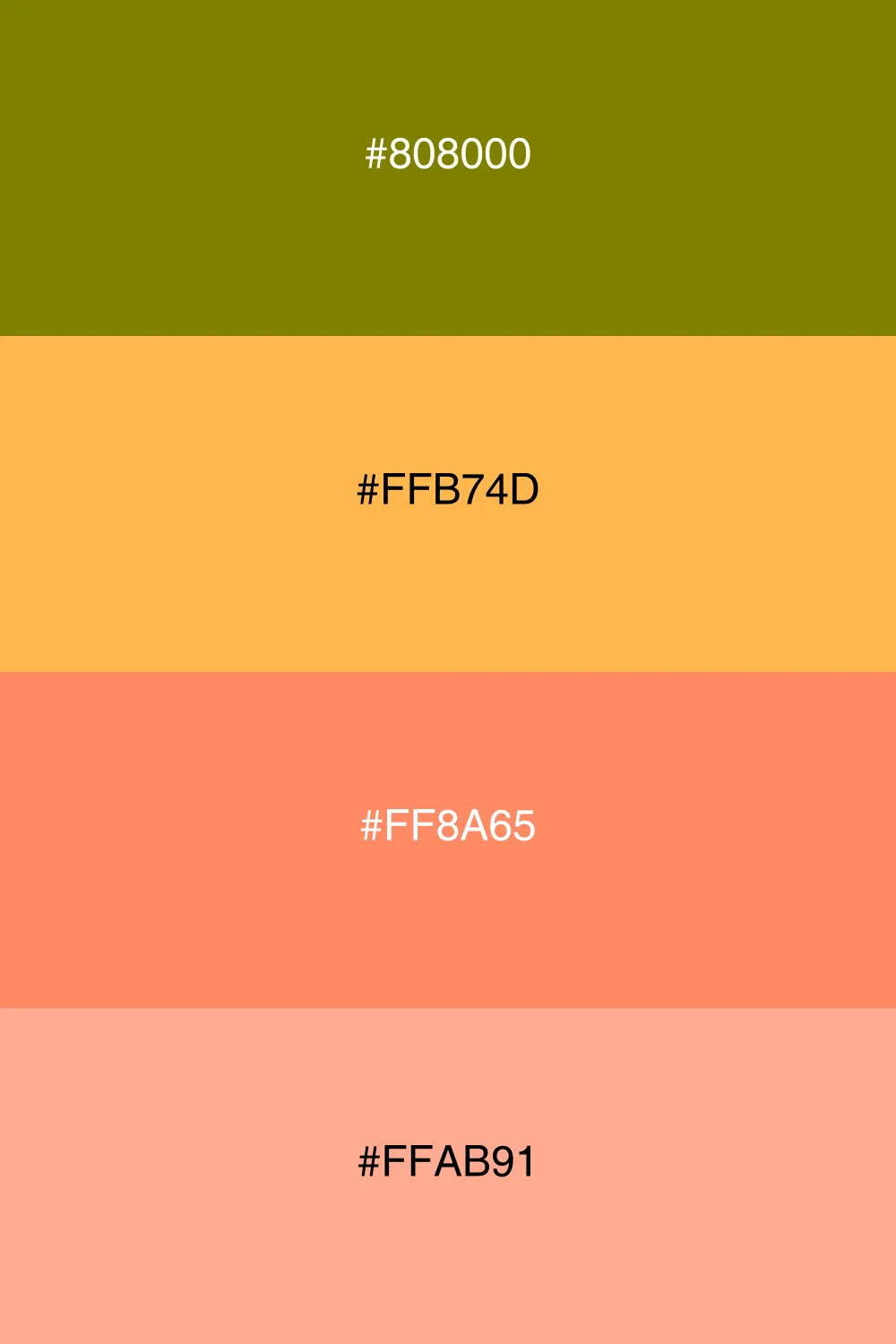 A warm palette inspired by the vibrant colors of sunset.