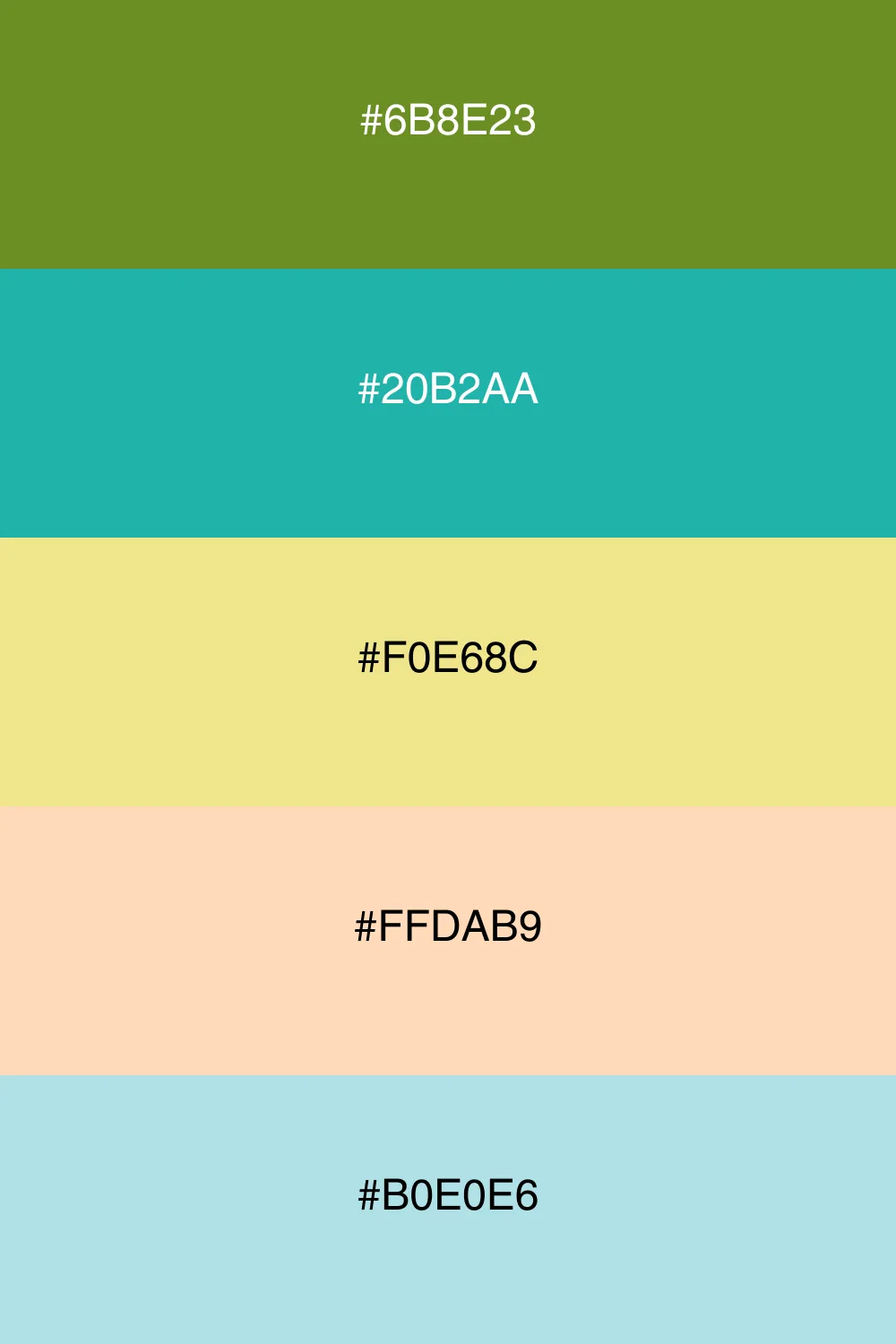 A coastal palette with fresh and light colors.