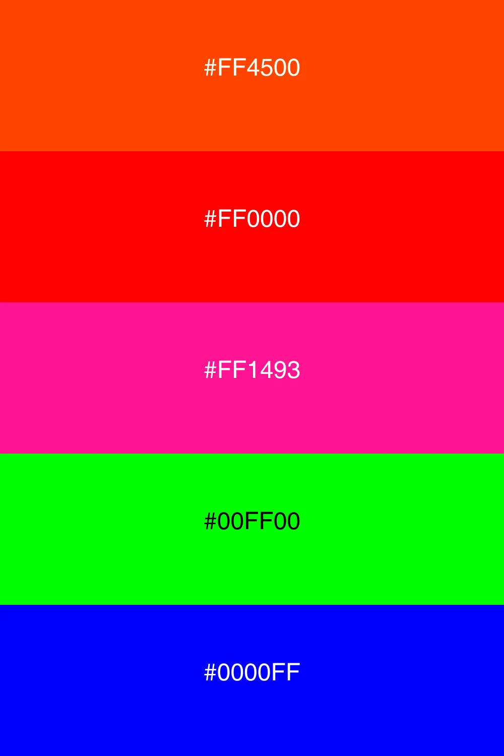A bold neon palette that ignites energy and excitement.